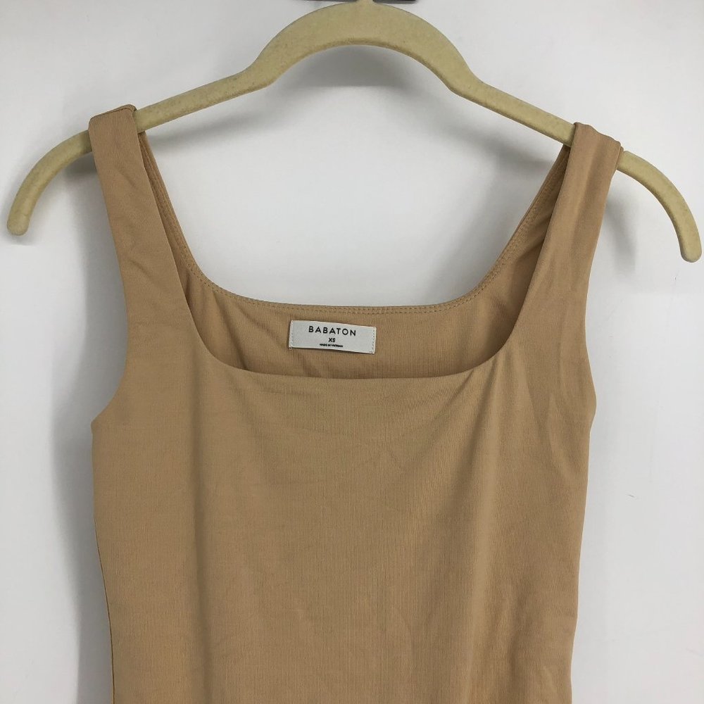 Aritzia Babaton Beige Contour rib square-neck thong bodysuit size XS - Picture 6 of 14
